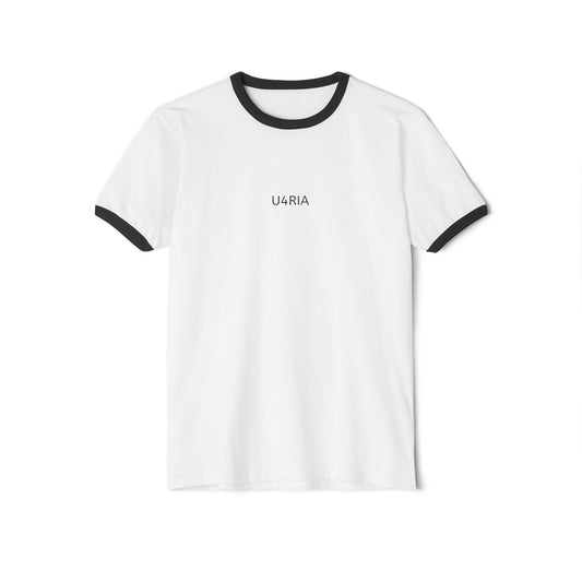 Unisex Cotton Ringer T-Shirt with U4RIA Print - Comfortable Casual Wear for Every Occasion (SL)